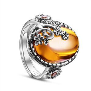 NWOT Adjustable 925 sterling silver ring, scrolling floral details perfect gift